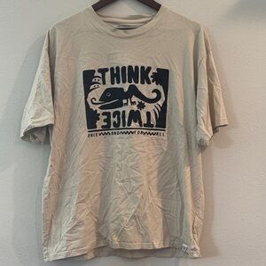 Pull&Bear Tan Graphic Short Sleeve Tee